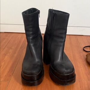 Steve Madden Black Platform Ankle Boots